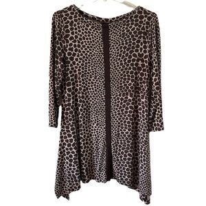 Soft Surroundings Tunic Animal Print Asymmetric Hem Size M